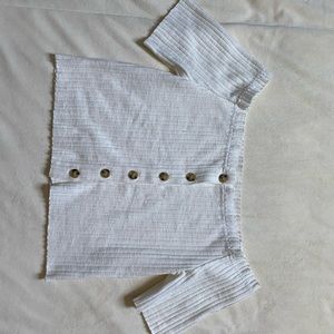 Off the Shoulder button down Crop Top